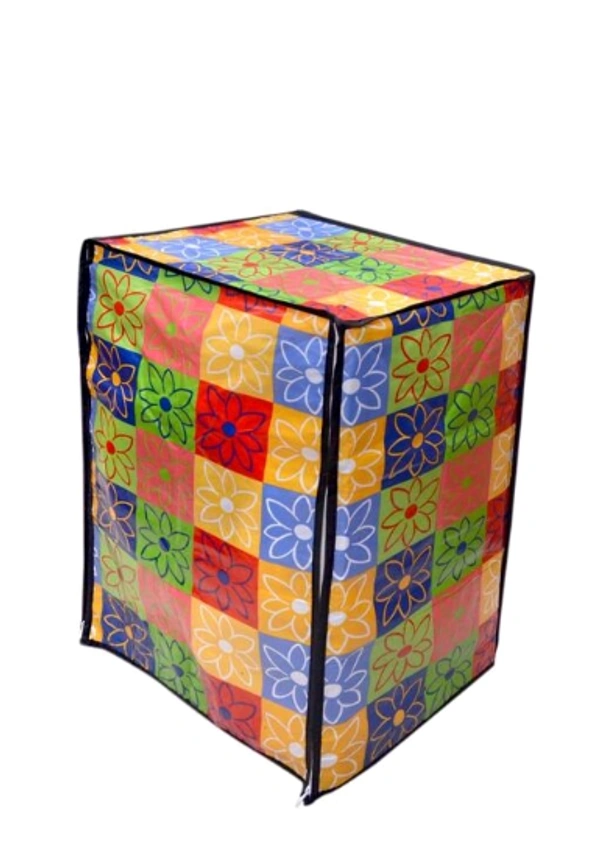 PVC Printed Font loading Machine Covers Dimensions (25"*23.5"*33") and Capacity (320) Liters - 320 Liter, Multicolor, PVC, Pack of 1